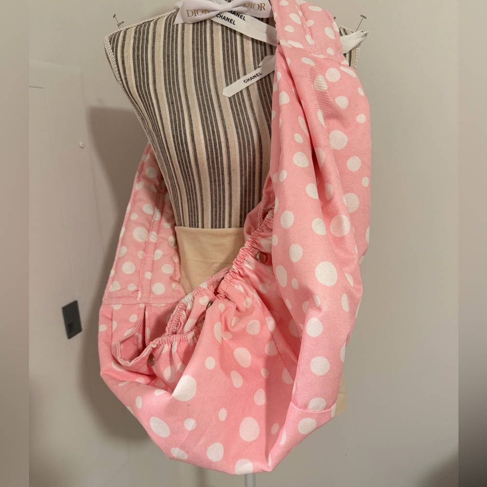 Kensie Pink and White Polka Dot dog holder